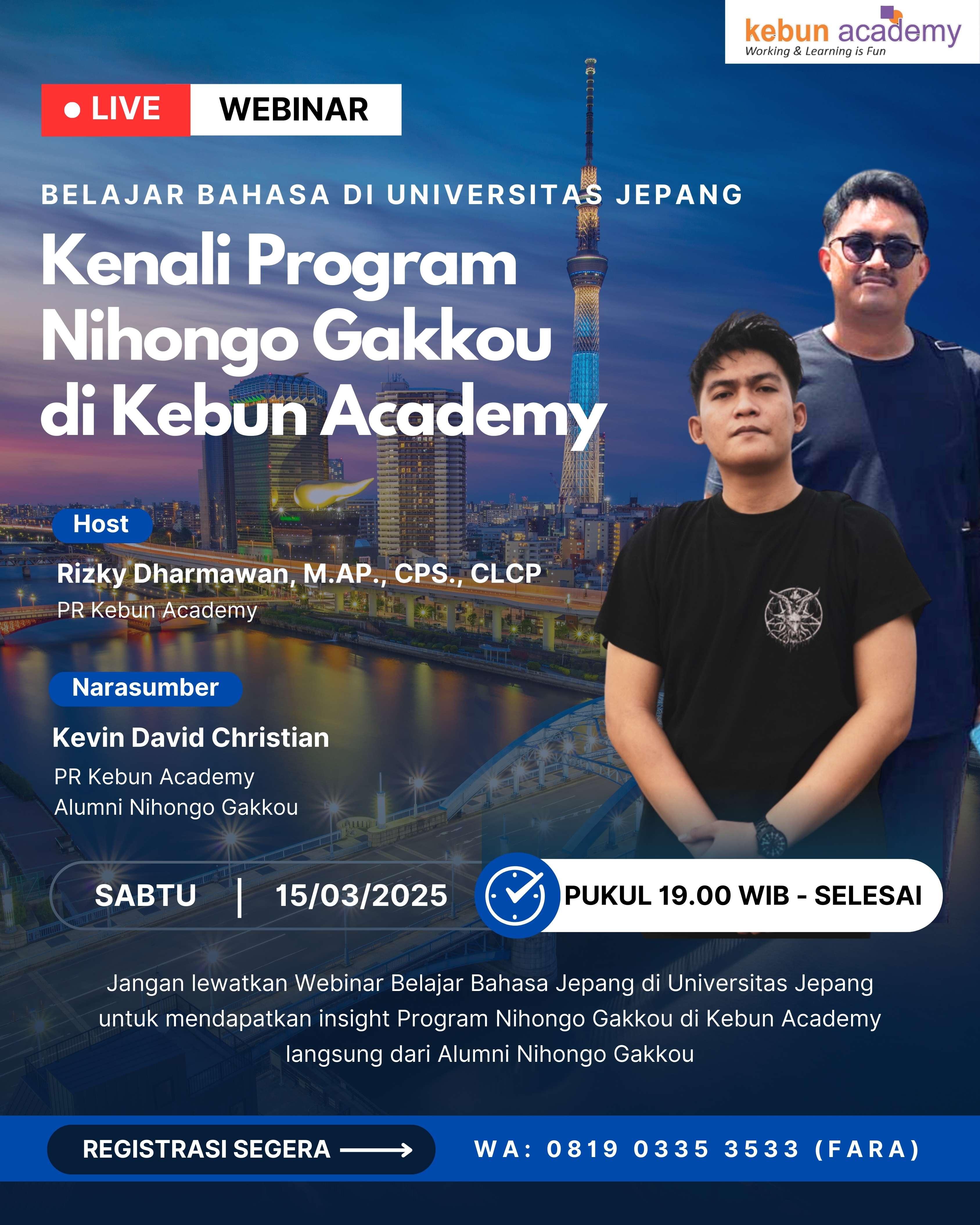 Webinar Nihongo Gakkou Kebun Academy